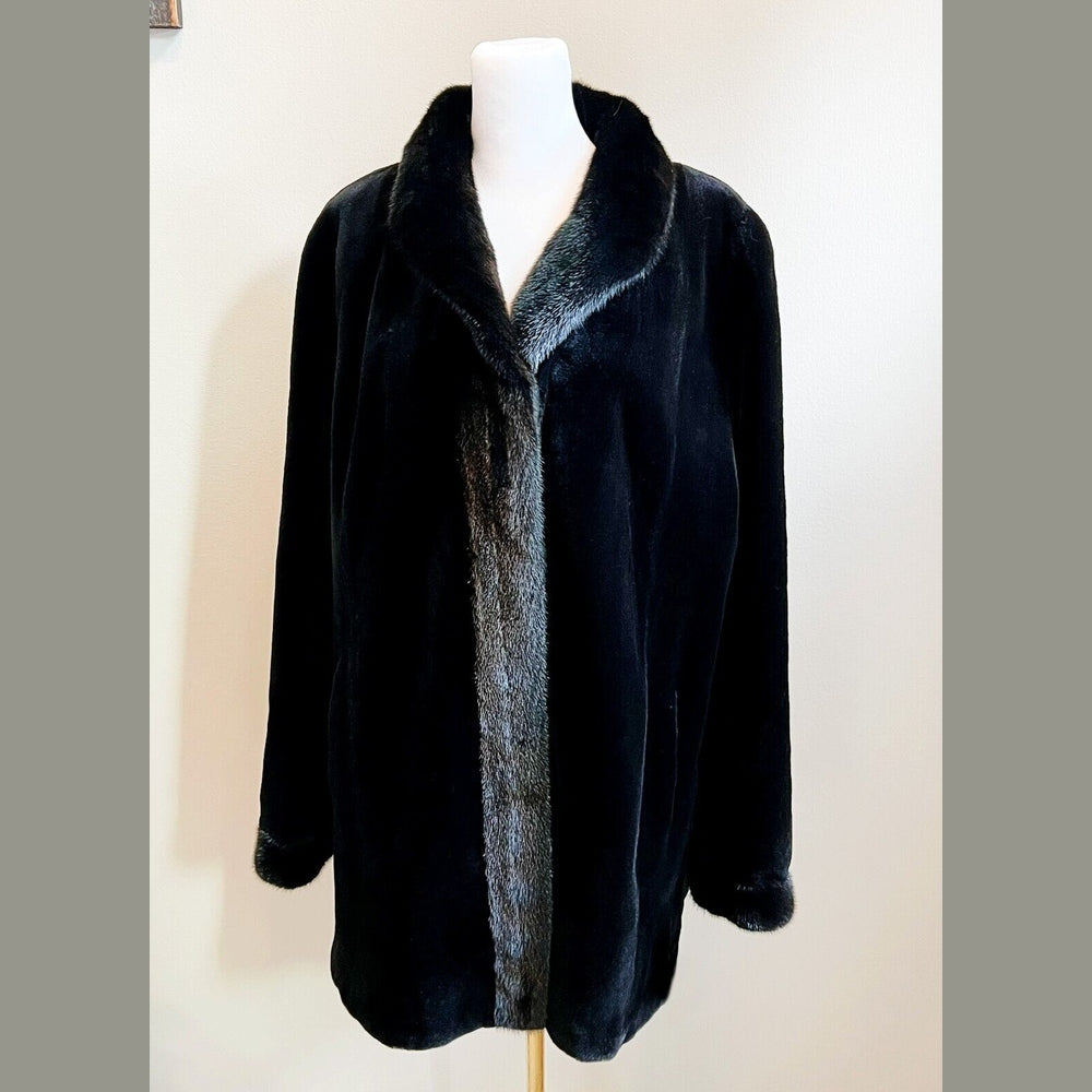 Stunning Black Dyed Sheared Mink Fur Jacket Reversible to Rainwear Size 14 NEW! Clothing, Shoes & Accessories:Women:Women's Clothing:Coats, Jackets & Vests Style Your Walls
